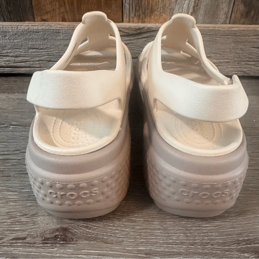 Crocs Stomp Fisherman Sandals Almond Tint Chunky Platform Women’s 7 - Picture 5 of 7